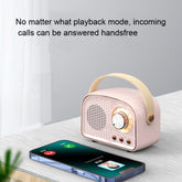 DW21 Vintage Radio BT Speaker Support TF Card/U Disk to Play, White, Dark Green, Light Green, Pink, Wood Grain